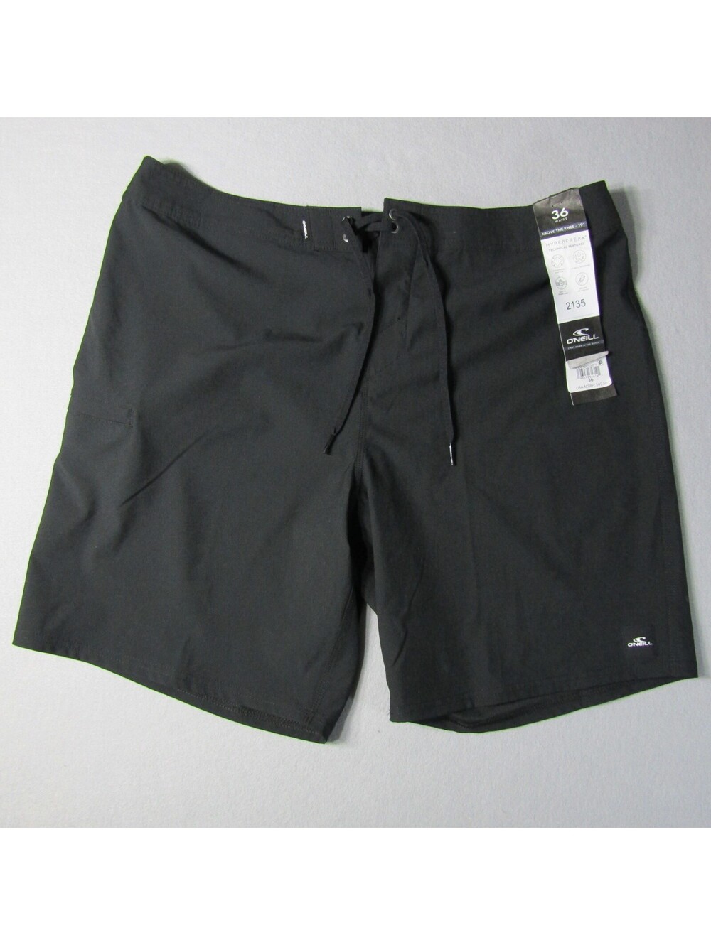 NWT O'Neill Hyperfreak Heat Solid Board Shorts Men's 36 Solid Black